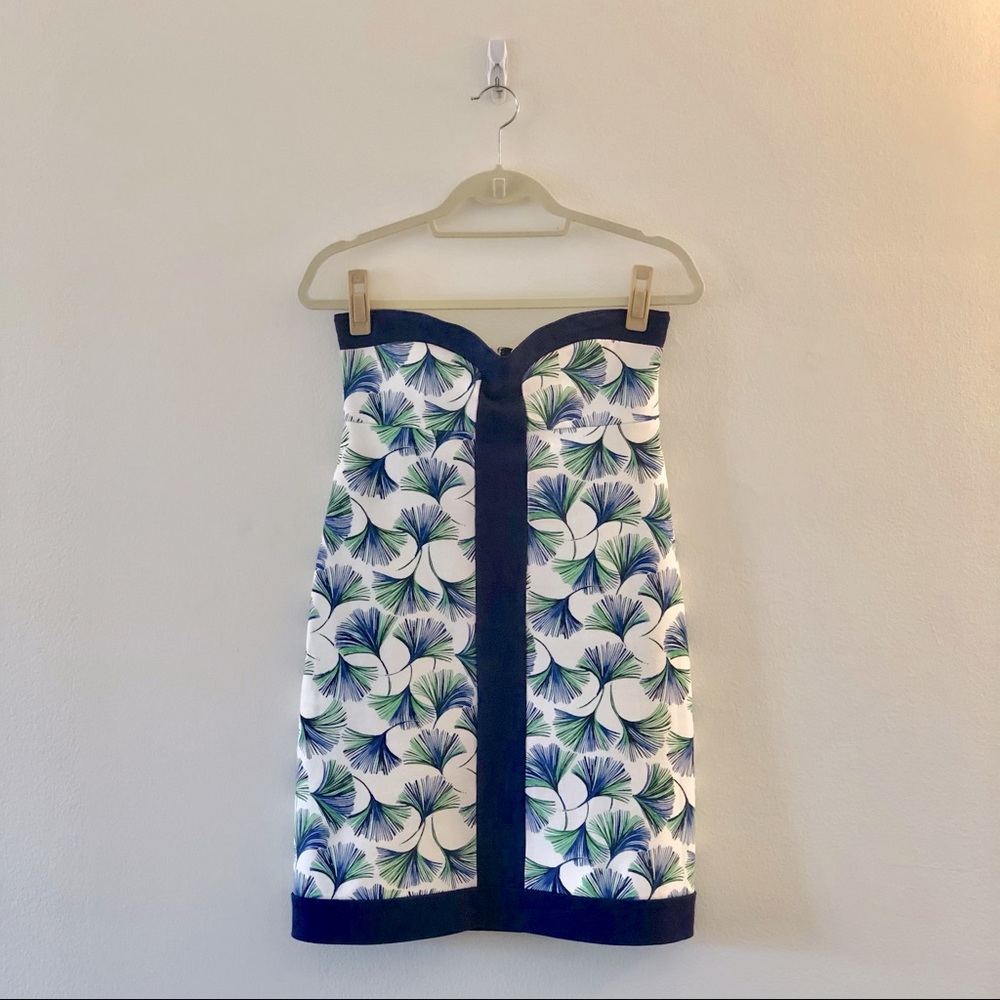Lilly Pulitzer, Strapless Dress in Green Ginko